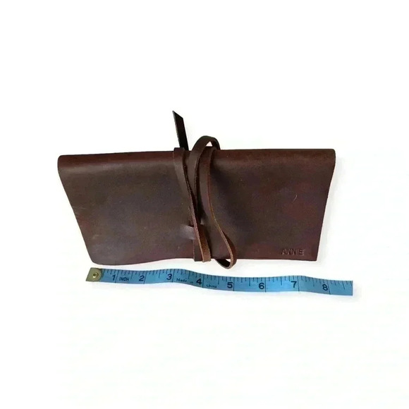Leather folding purse pouch - Picture 3 of 5